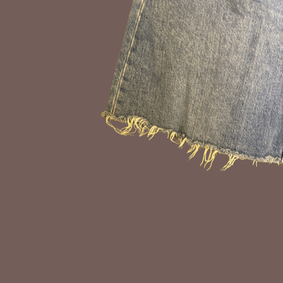 Everlane Denim Skirt | Raw Hem Light Wash | Size 12 | Modern Minimalist - Picture 2 of 6